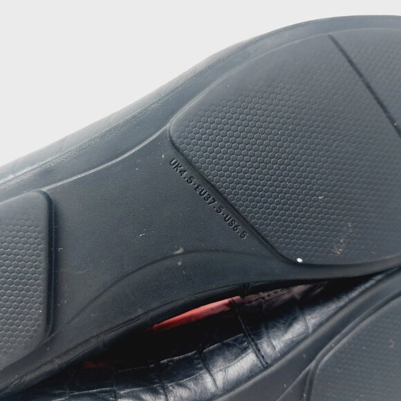 Fitflop Women's Black Allegro Leather Croco Ballet Pump Flats Size US 6.5 - Picture 10 of 12